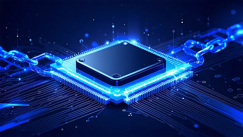 Abstract network of interconnected nodes representing device identity in IoT security